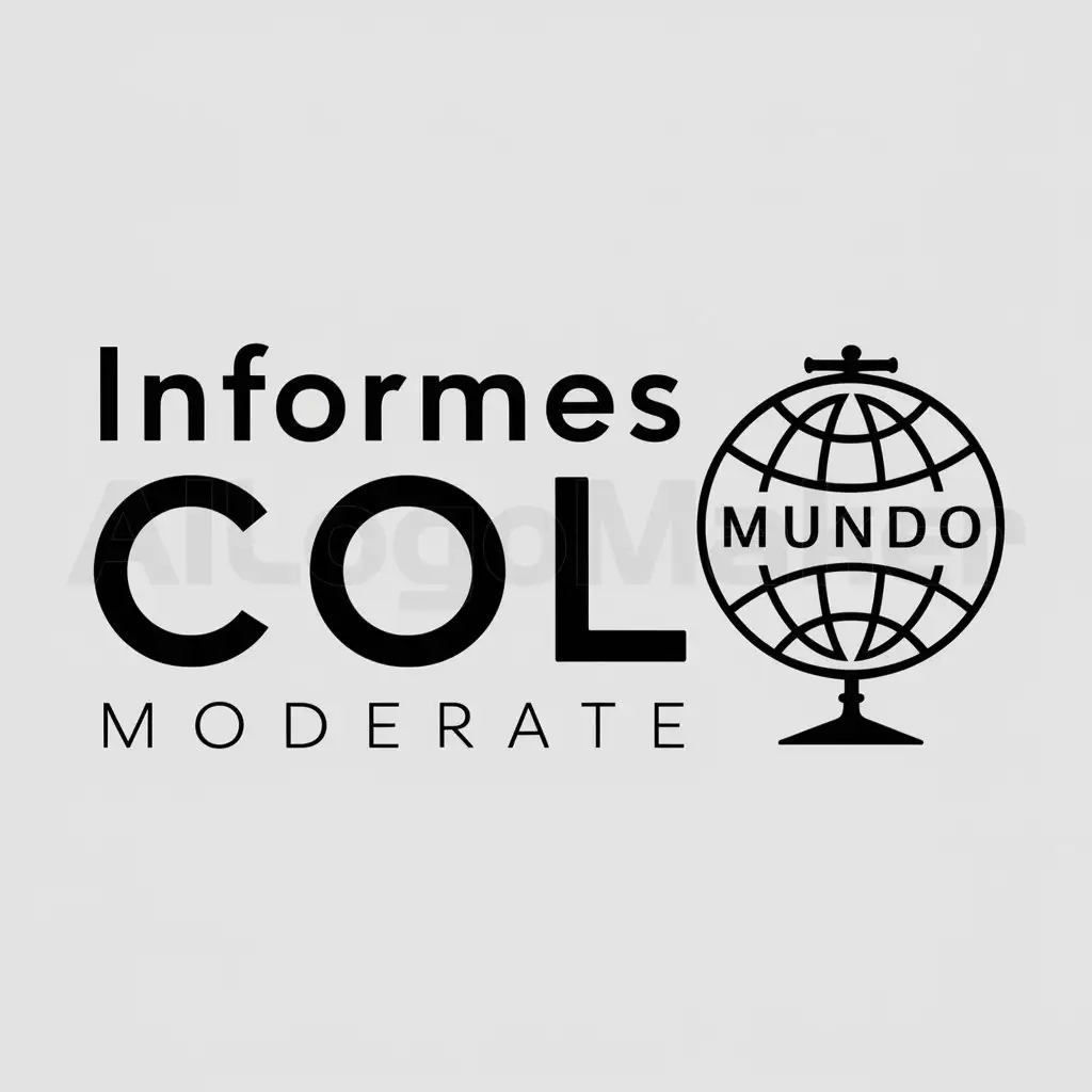 a logo design,with the text "Informes col ", main symbol:Mundo,Moderate,be used in Legal industry,clear background