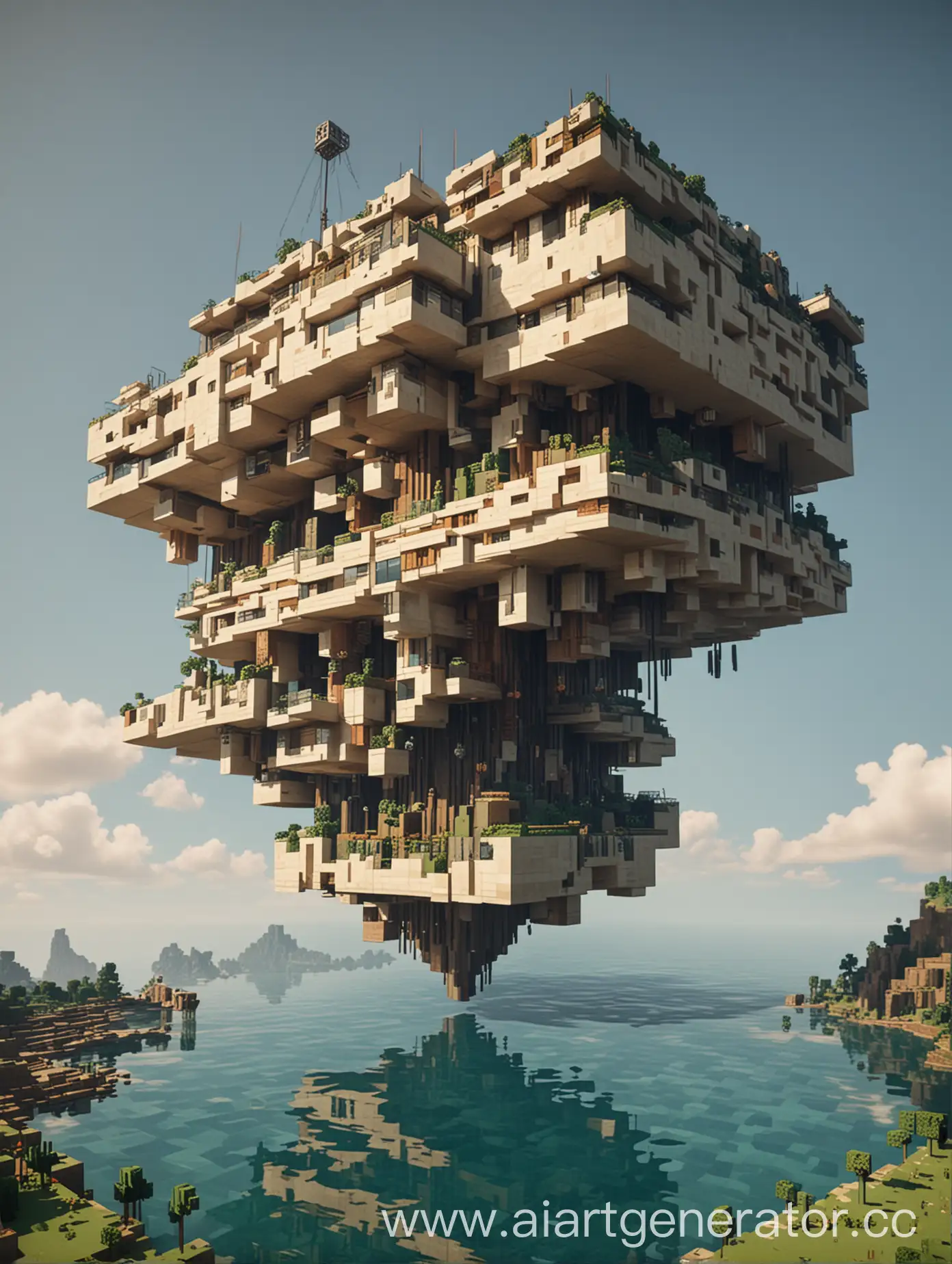 Modern-Abstract-Floating-Building-in-Minecraft-Style
