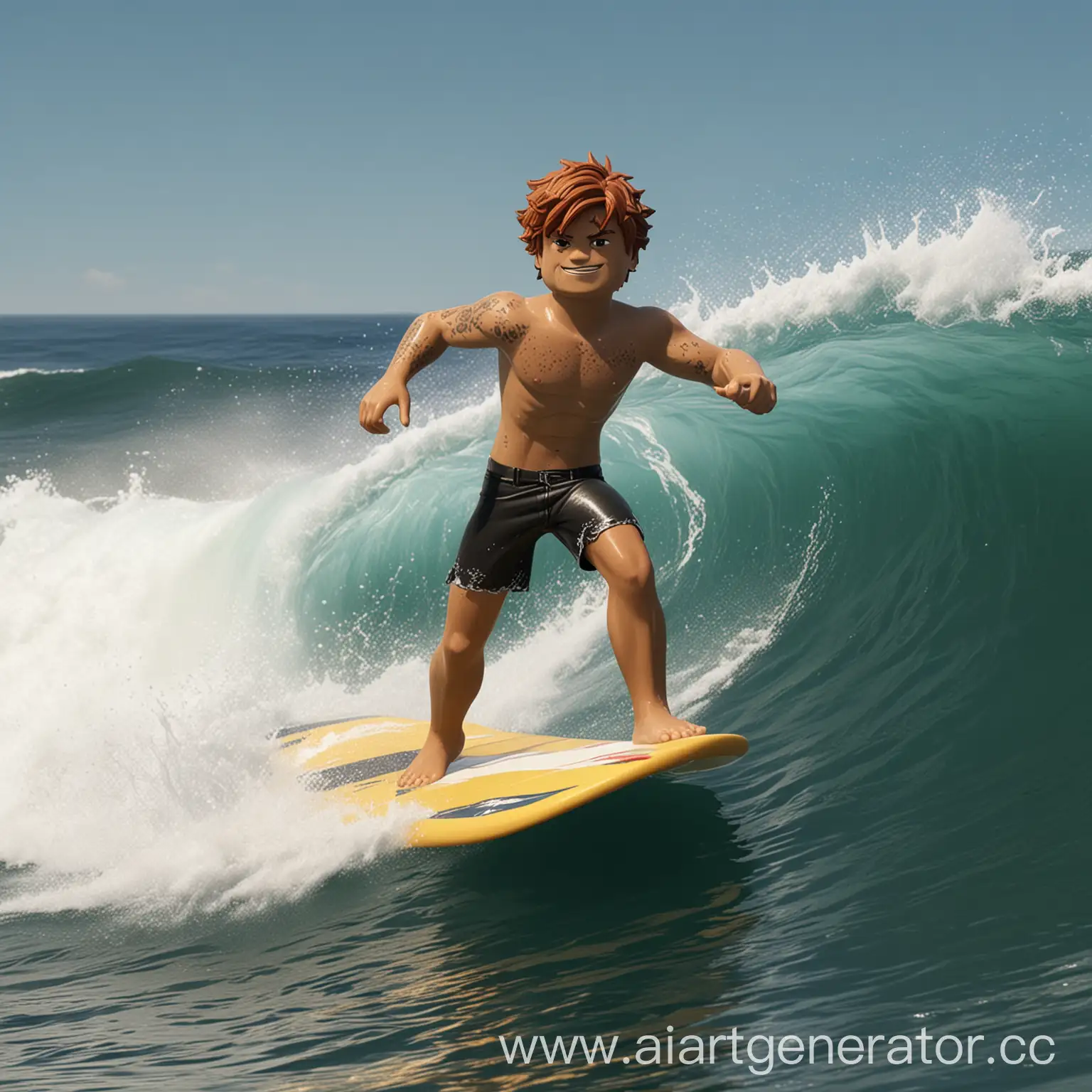 Roblox-Avatar-Surfing-on-a-Wave-with-a-Surfboard