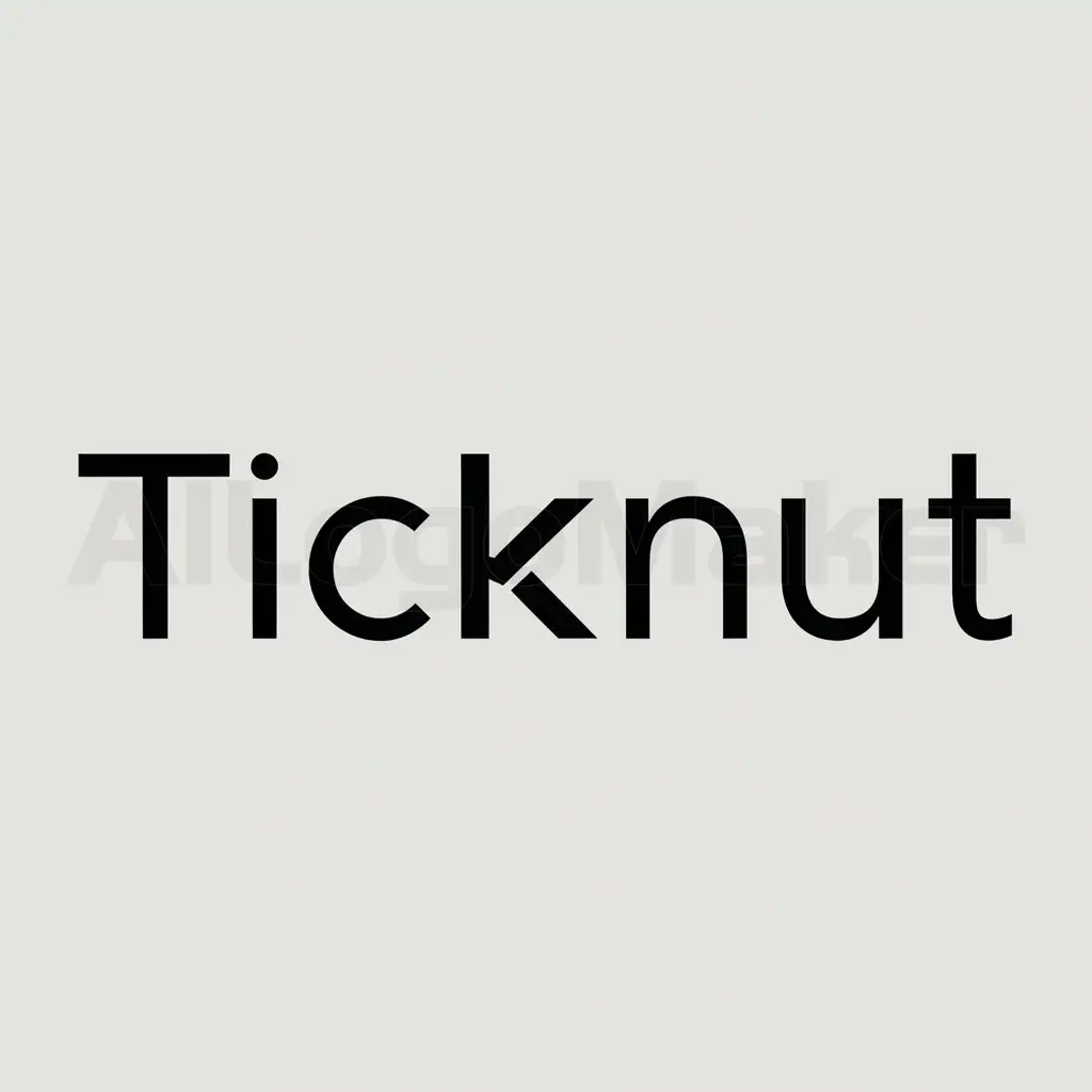 a logo design,with the text "Ticknut", main symbol:T,Moderate,clear background