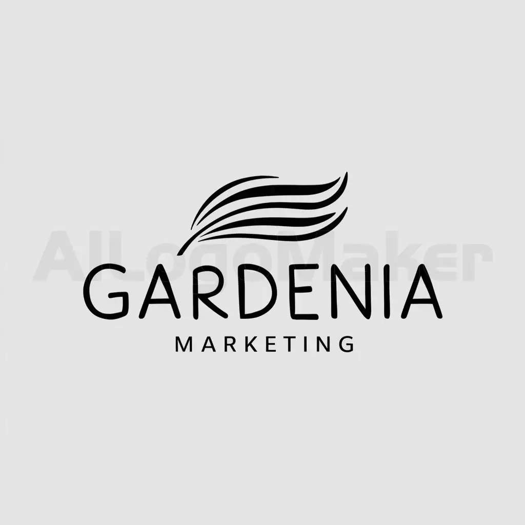 a logo design,with the text "Gardenia", main symbol:firma en pluma fuente,Minimalistic,be used in marketing industry,clear background