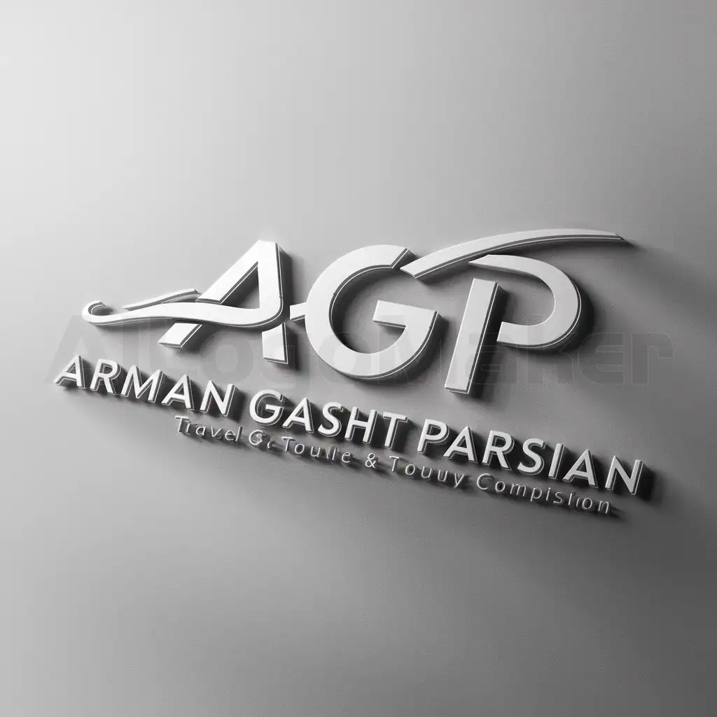 a logo design,with the text "Arman Gasht Parsian", main symbol:The main symbol of the travel and tourism company Arman Gasht Parsian logo is the letters AGP,Moderate,clear background