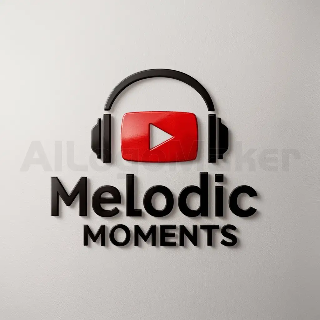 a logo design,with the text "Melodic Moments", main symbol:Youtube,Moderate,be used in music industry,clear background