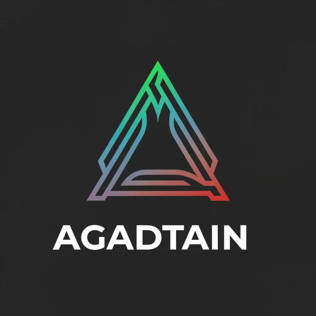 a logo design, with the text 'AGADTAIN', main symbol: Infinite triangle, to be used in digital industry, clear background, red, blue, orange, sexy