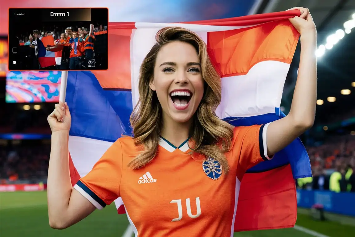 Attractive-Dutch-Woman-Football-Fan-Emma-Stone-in-Vibrant-Orange-Attire
