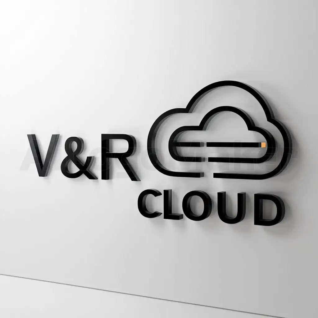a logo design,with the text "V&R CLOUD", main symbol:service of cloud storage, hosting, VPS, servers, domains,Moderate,be used in Technology industry,clear background