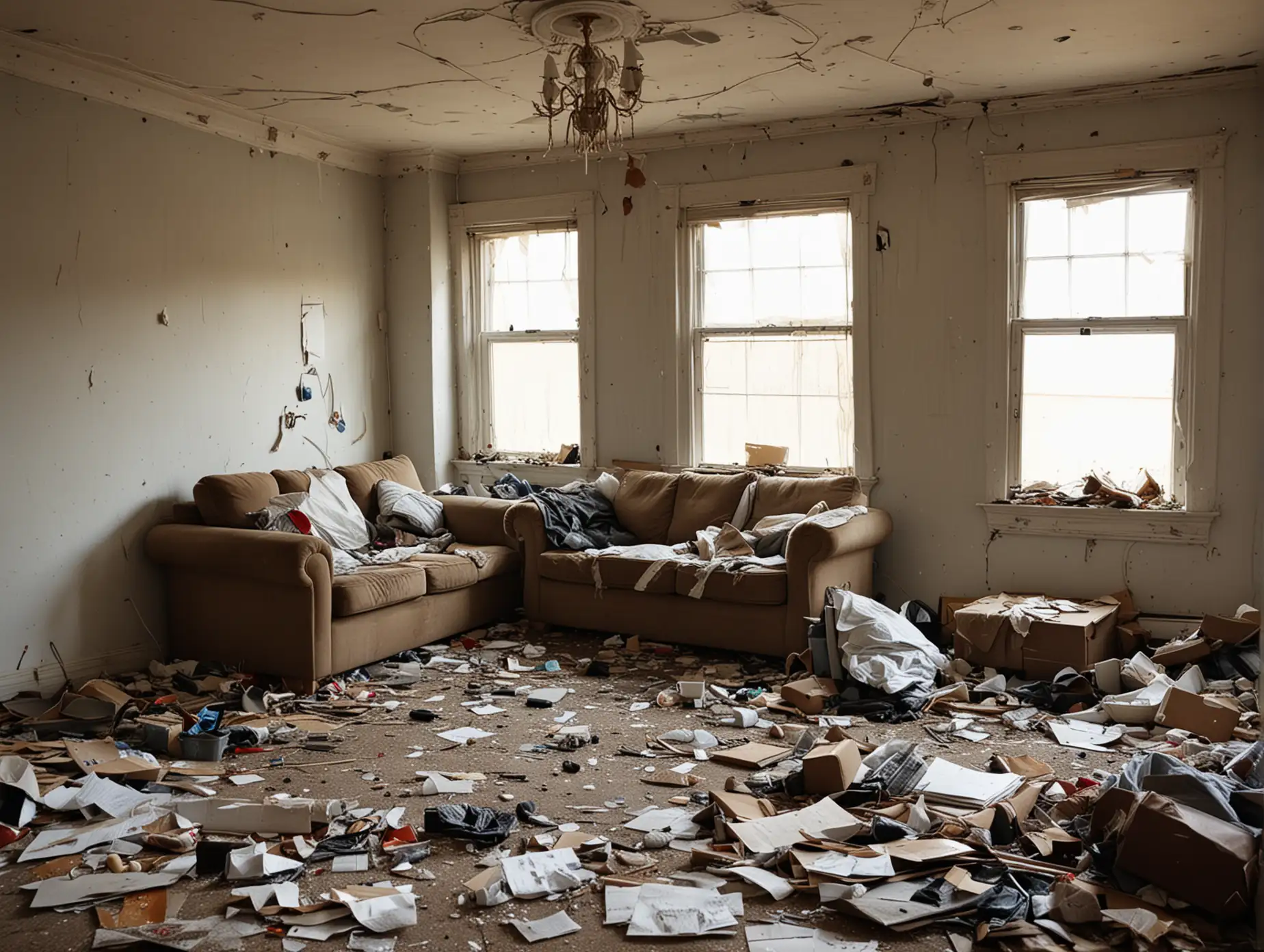 trashed living room