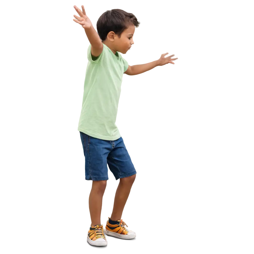 Boy dancing at bus park.