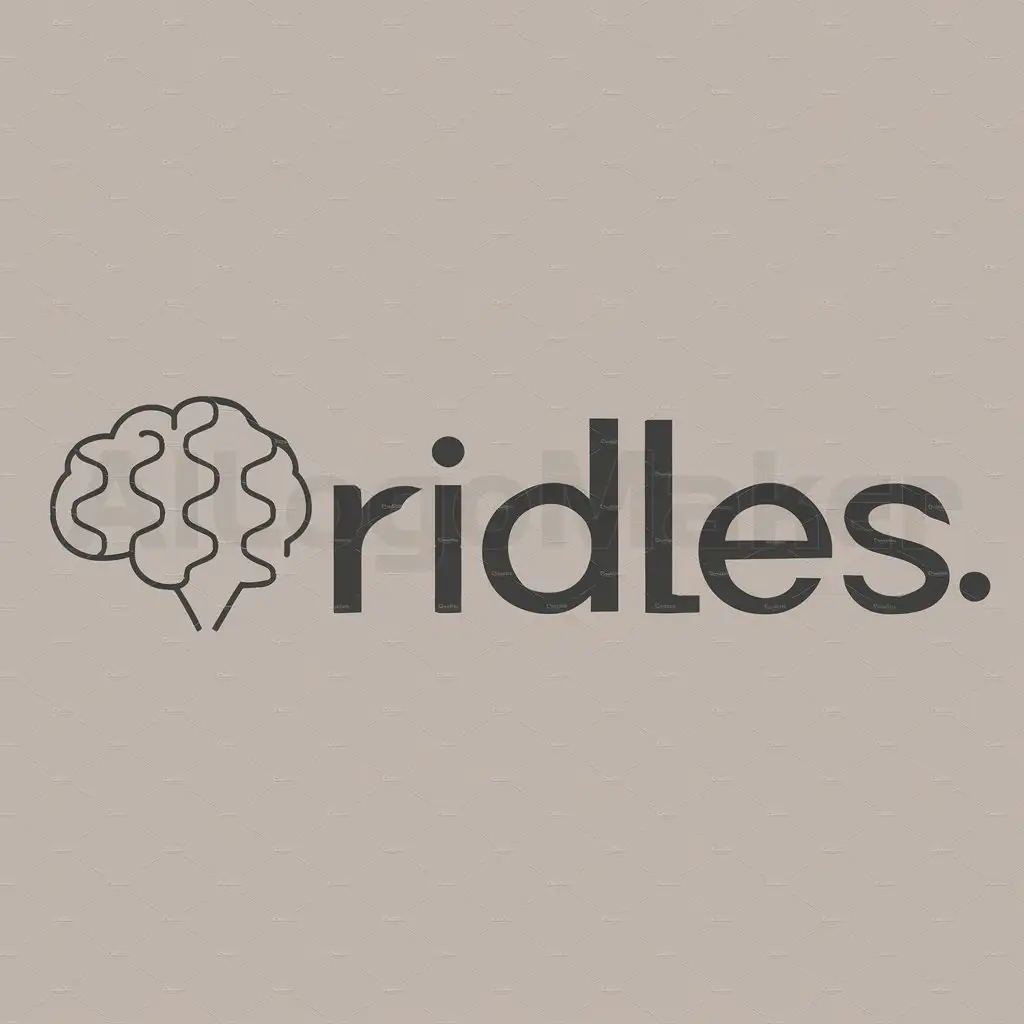a logo design,with the text "riddles", main symbol:brain ,Moderate,clear background
