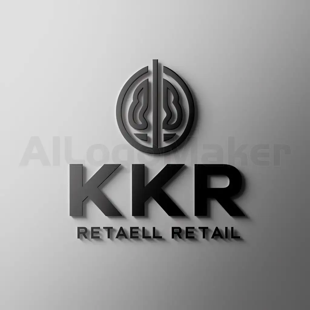 a logo design,with the text "KKR", main symbol:huántáo (this is a Chinese word meaning 'walnut'. I am assuming this is what you meant since the pinyin is provided.),Moderate,be used in Retail industry,clear background