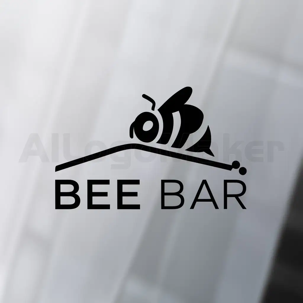 a logo design,with the text "Bee Bar", main symbol:Bumblebee with slope in graph,Minimalistic,be used in Bar industry,clear background