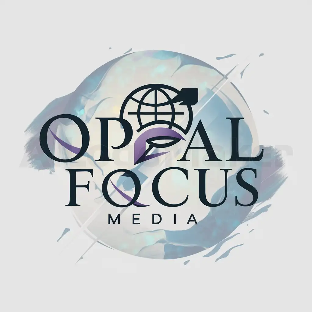 a logo design,with the text "opal focus media", main symbol:online marketing logo that looks classic and fancy but very secretive. add opal colors and a focus and media feel to it.,Moderate,be used in Internet industry,clear background