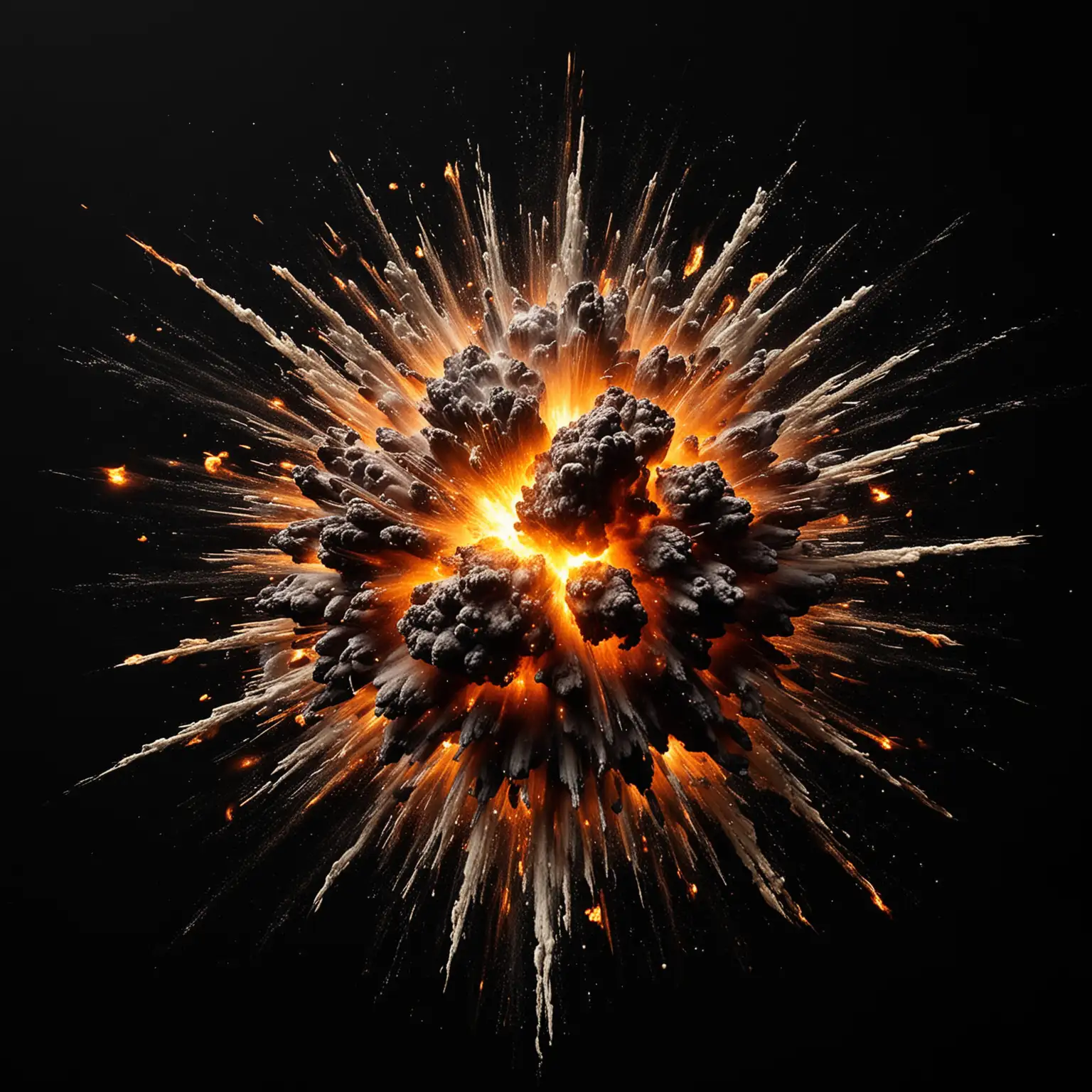 explosion against black background
