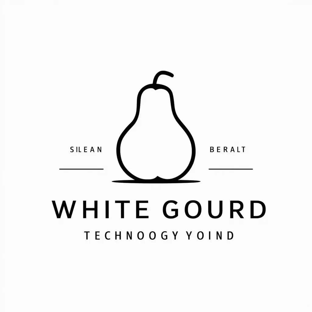 a logo design,with the text "white gourd", main symbol:white gourd,Moderate,be used in Technology industry,clear background