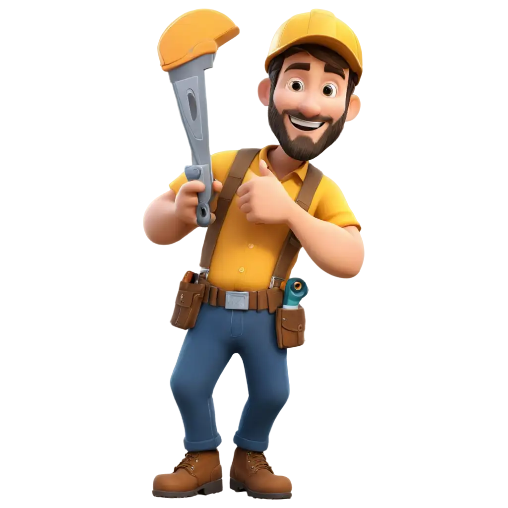 Create a chibi-style illustration of a handyman. The handyman should have a friendly and cheerful expression, giving a thumbs-up with one hand. He should be wearing a typical handyman outfit: a cap, a tool belt with tools, and overalls. The background should be simple, perhaps a light color or a gradient, to keep the focus on the character. Above or below the handyman, include the text "Website Unavailable" in a clear, readable font. The overall mood of the illustration should be light-hearted and reassuring, to convey a positive message even though the website is unavailable.