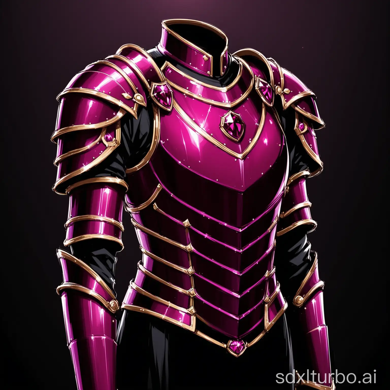 chest armor, elegant, rhodolite, uniform black background