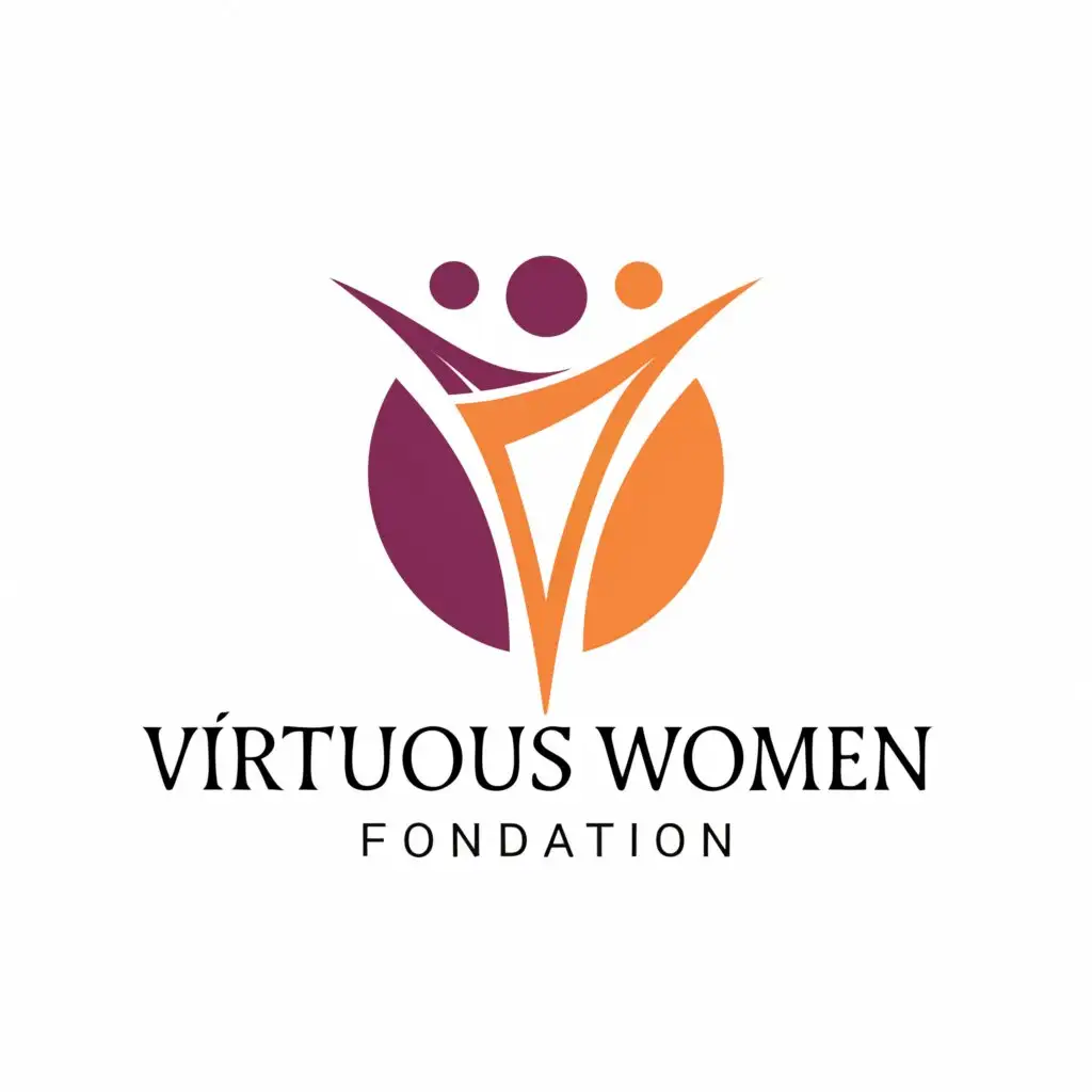 a logo design,with the text "virtious women foundation", main symbol:logo of a girl,Minimalistic,clear background