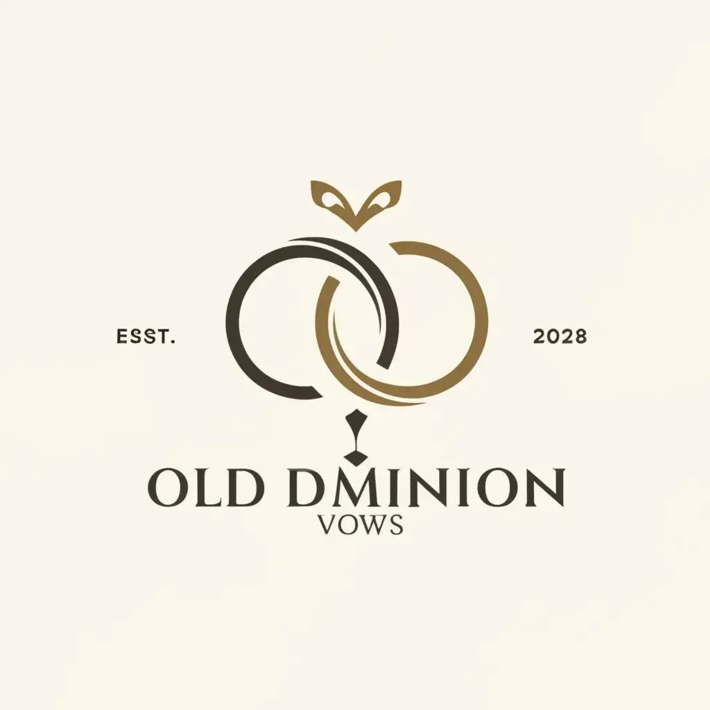 LOGO-Design-For-Old-Dominion-Vows-Elegant-Wedding-Rings-Linked-Symbolizing-Eternal-Bonding