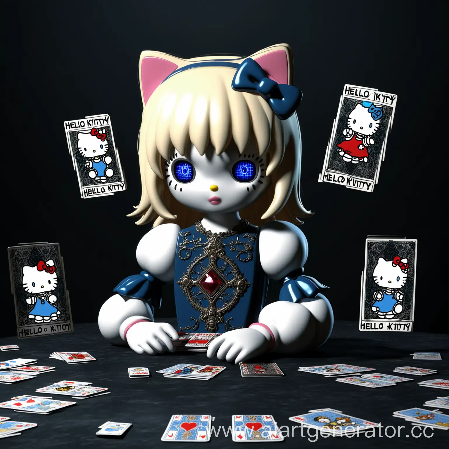 3D-Hello-Kitty-Blonde-with-Blue-Eyes-Esoteric-Tarot-Cards-Dark-Aesthetics