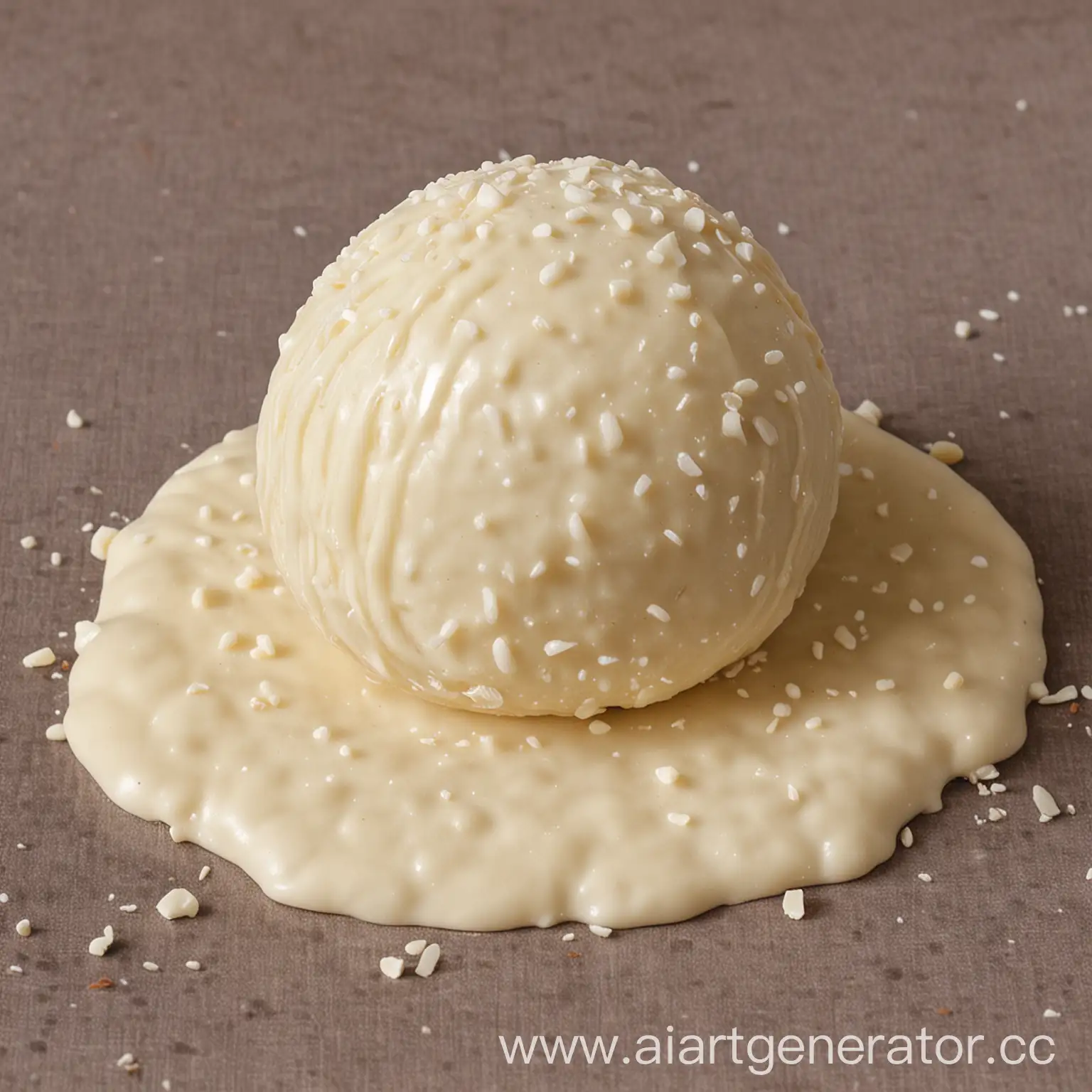 Elegant-White-Chocolate-Ball-Dessert-on-Reflective-Surface