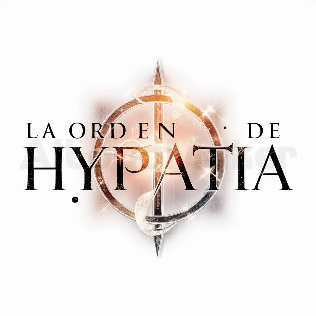 a logo design,with the text "La Orden de Hypatia", main symbol:Esoteric Sigil, Magical, Ethereal, Luminous, Aesthetic, Sparkling, Capitalize Only First Letters, Prestigious,complex,be used in Religious industry,clear background