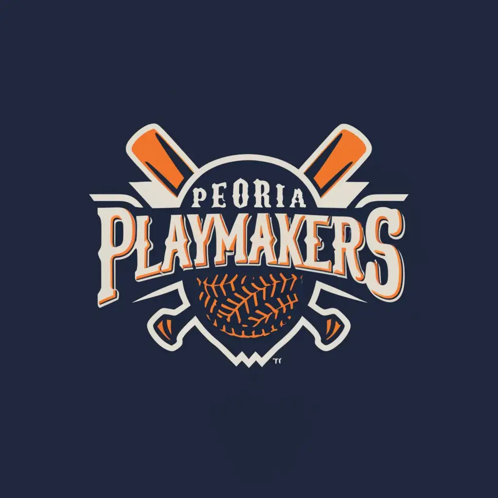 a logo design,with the text "Peoria Playmakers", main symbol:Baseball,Moderate,be used in Sports Fitness industry,clear background