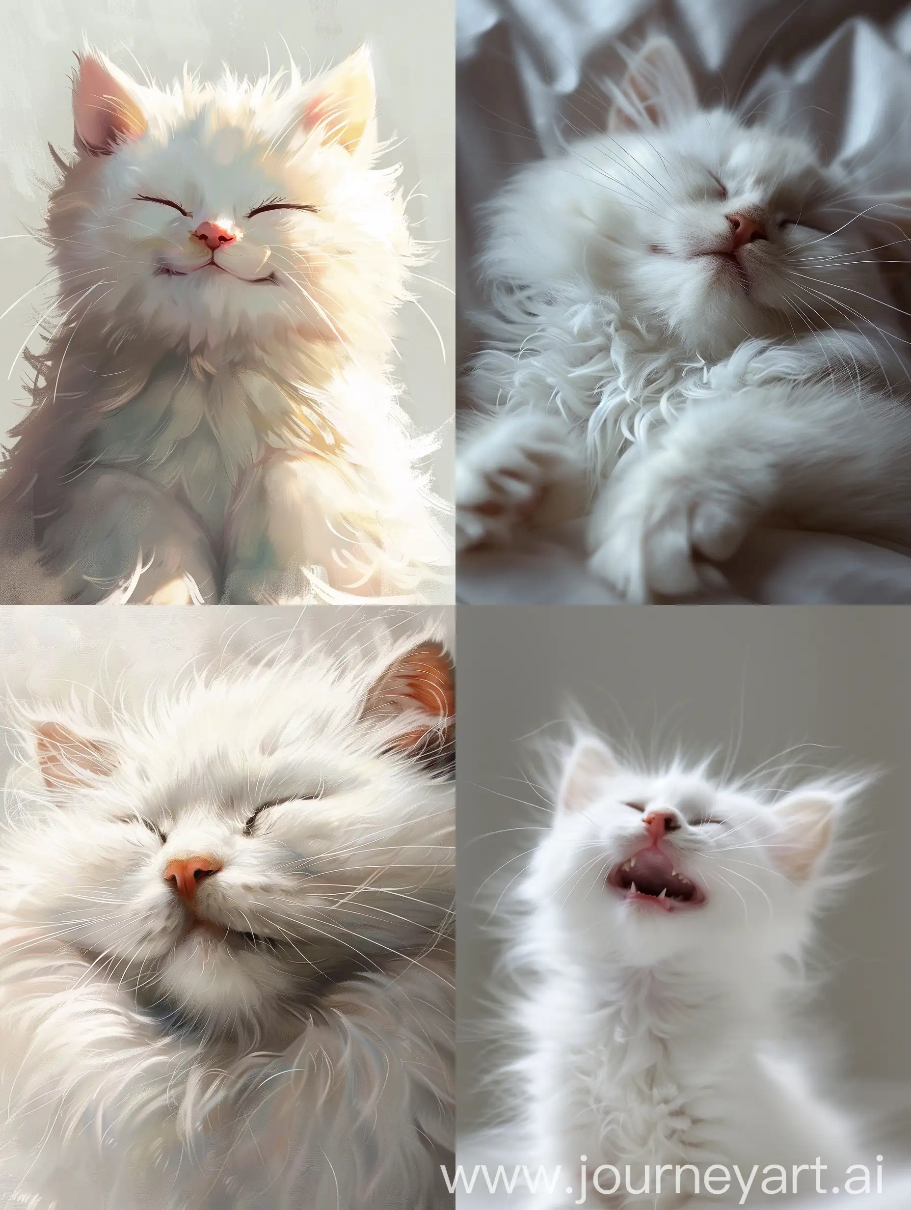 Smiling-White-Kitty-with-Fluffy-Fur-and-Kind-Expression