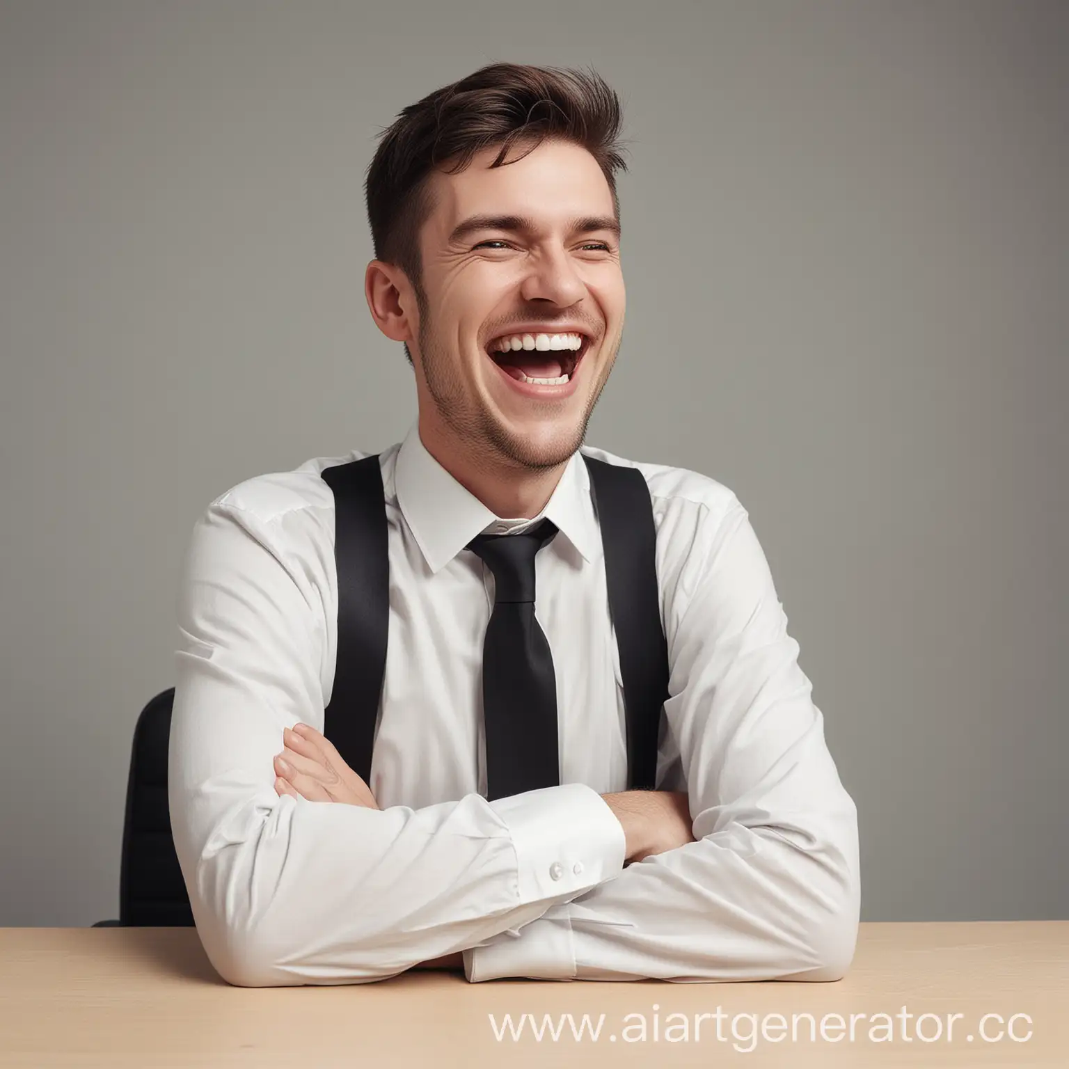 Minimalist-Office-Worker-Laughing