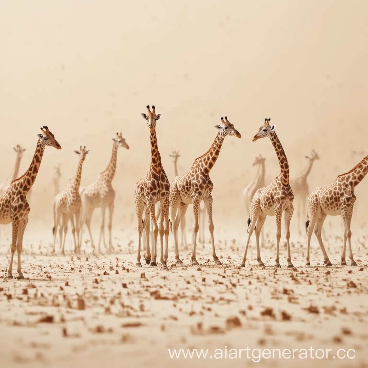 Abstract-Blurred-Giraffe-Silhouettes-on-Ivory-Background