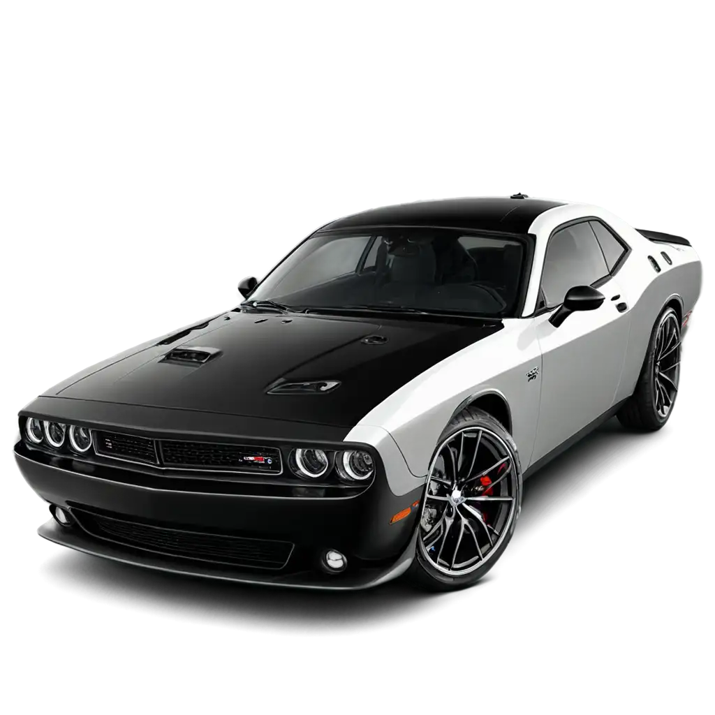 HighQuality-Black-and-White-SRT-Dodge-Challenger-PNG-Image-Enhance-Your-Content-with-Stunning-Clarity