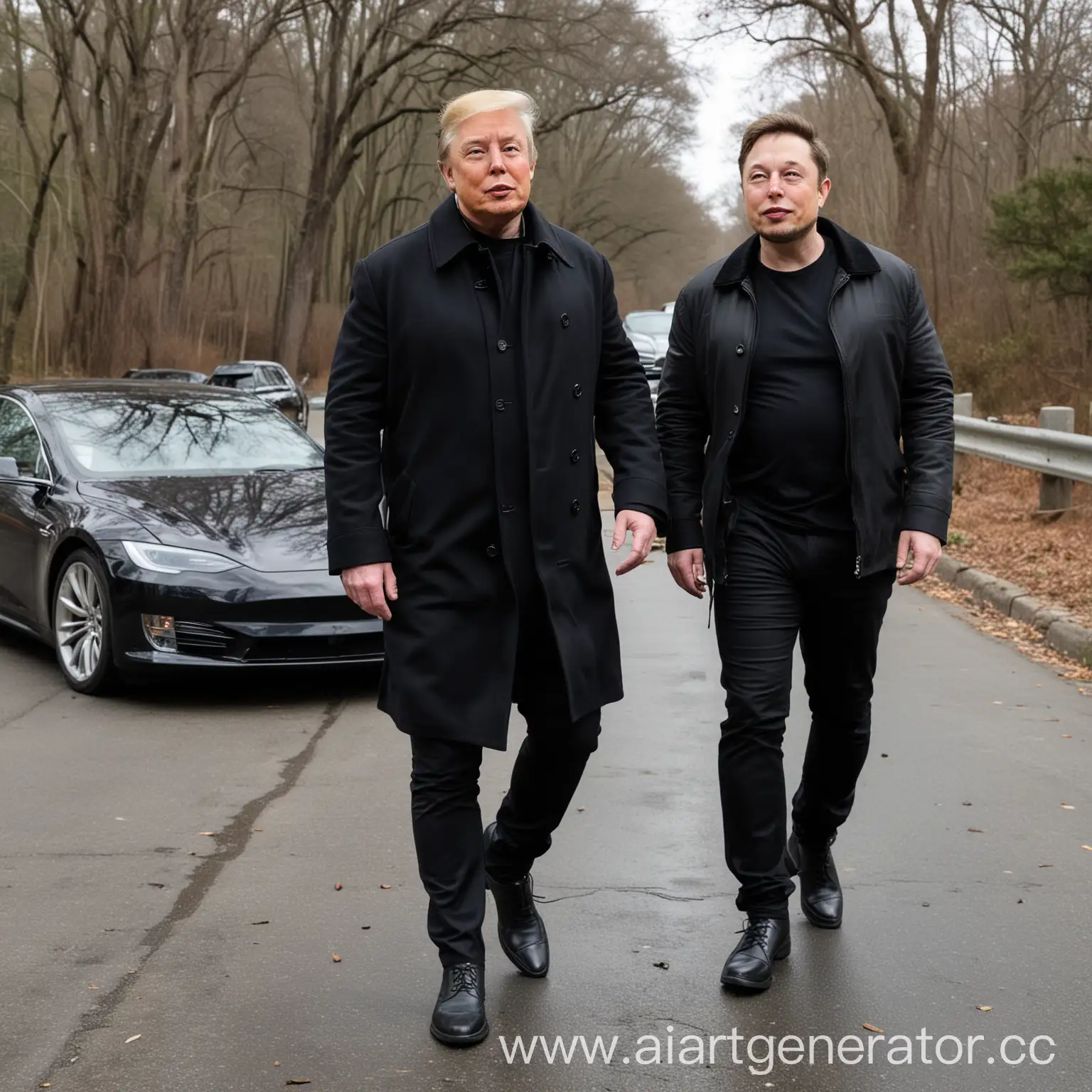Trump und Elon Musk beim Spaziergang