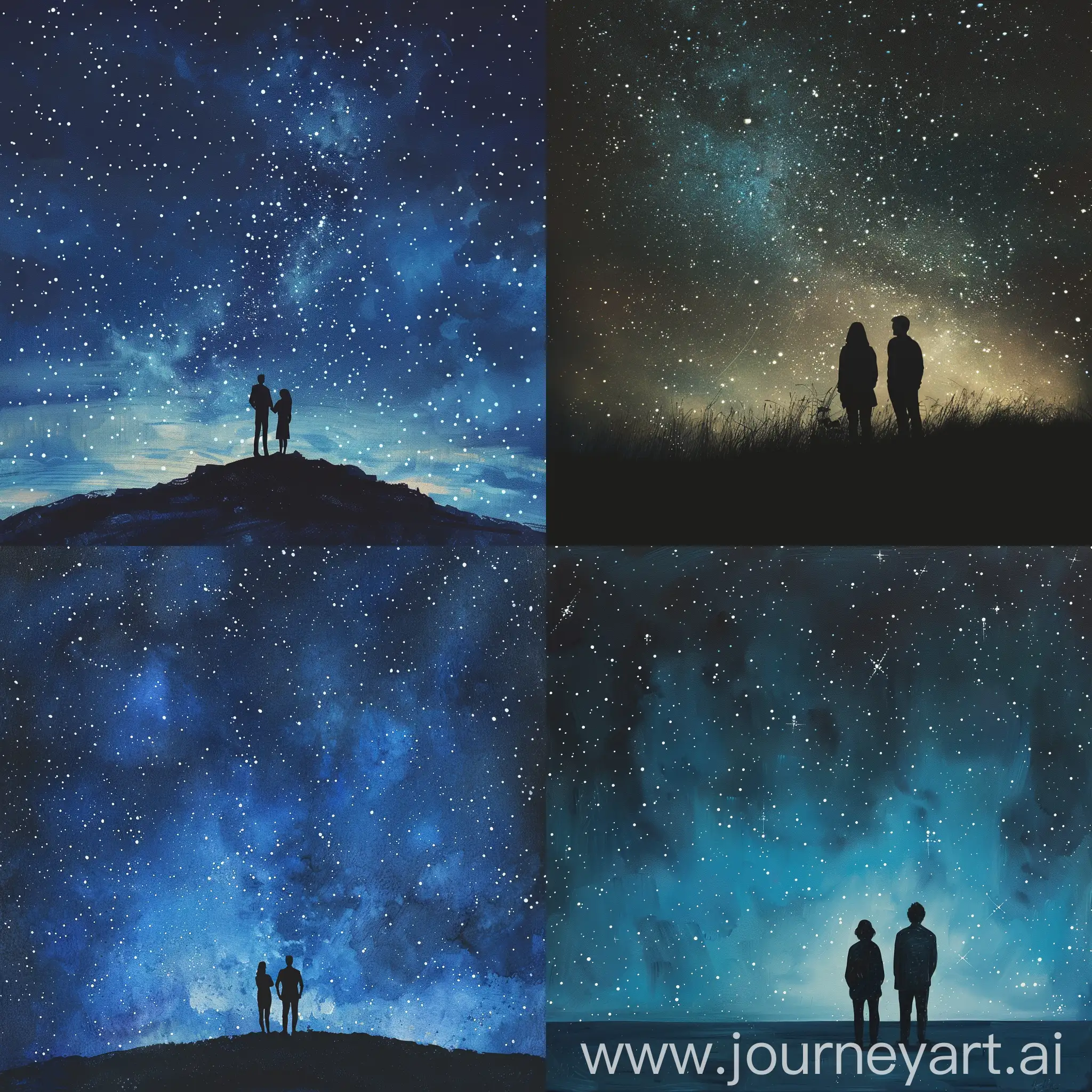 Romantic-Stargazing-Couple-Amidst-a-Starry-Sky