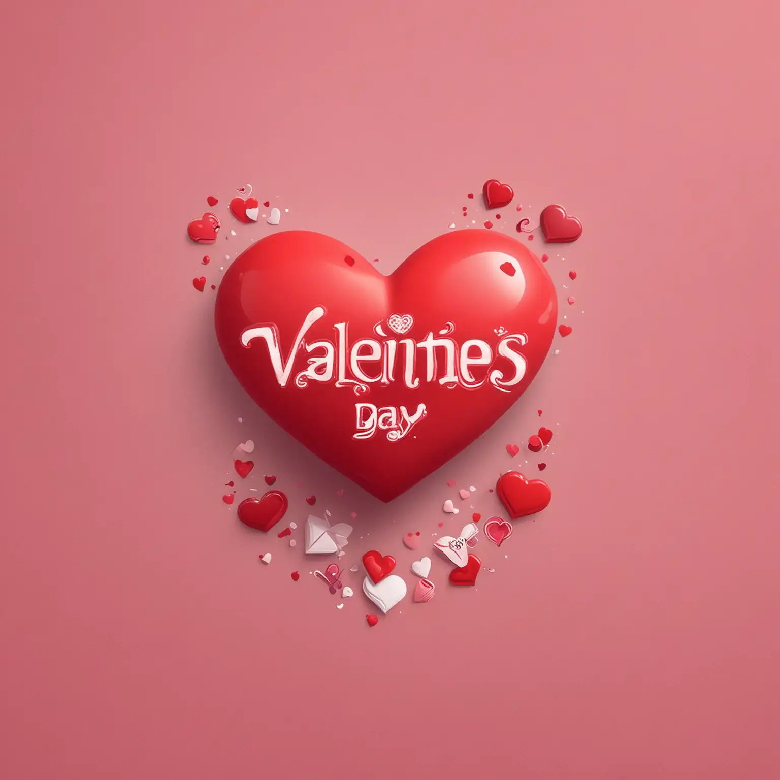 Animated Valentines Day Logo with Heartshaped Balloons and Confetti