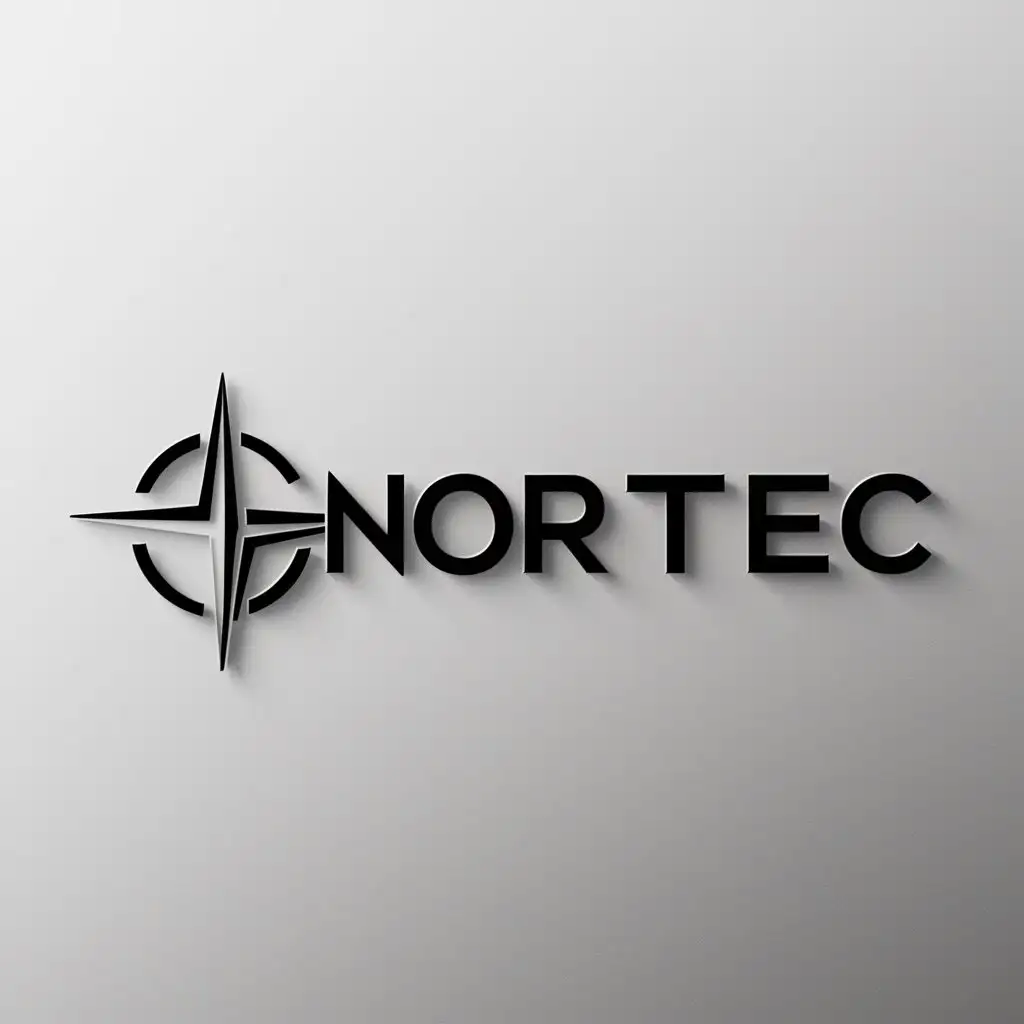 LOGO-Design-For-NORTEC-Minimalistic-Compass-Rose-with-Integrated-N-and-T