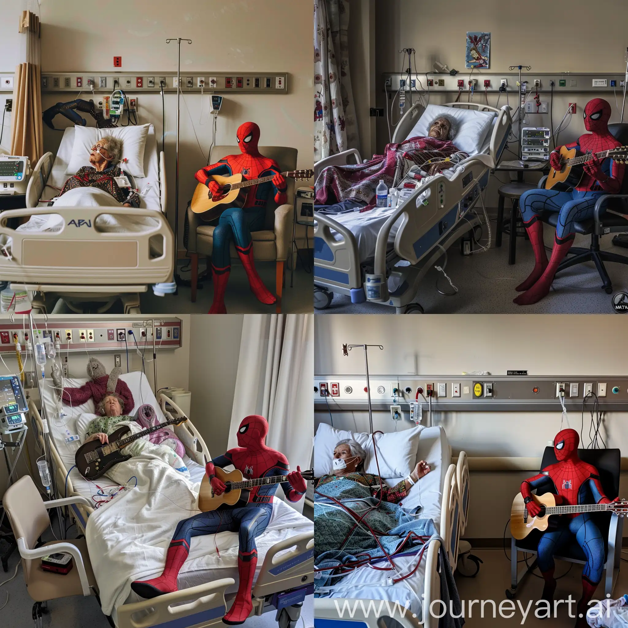 Supportive-SpiderMan-Serenades-Mom-During-Hemodialysis