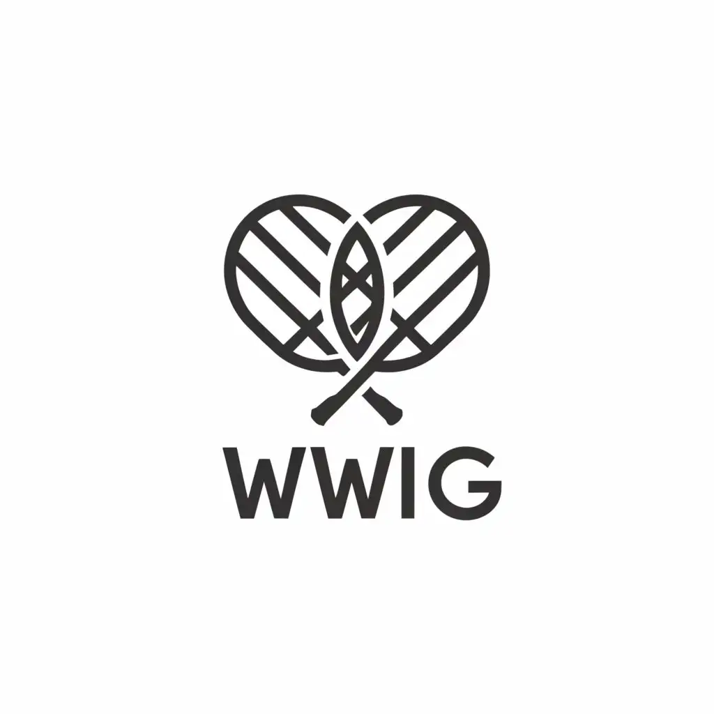 a logo design,with the text "WWiG", main symbol:badminton,Minimalistic,be used in Legal industry,clear background