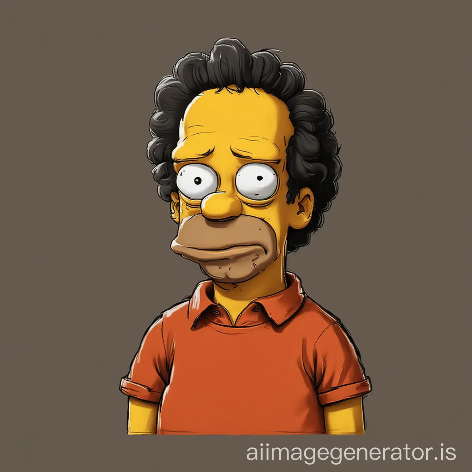 turn this picture into a Simpsons like character.  Cartoon style, not realistic. t-shirt