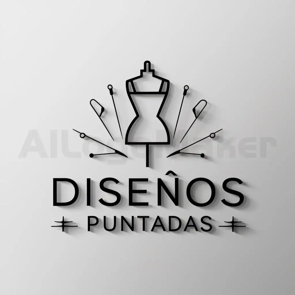 a logo design,with the text "Diseños y puntadas", main symbol:modisteria,complex,clear background
