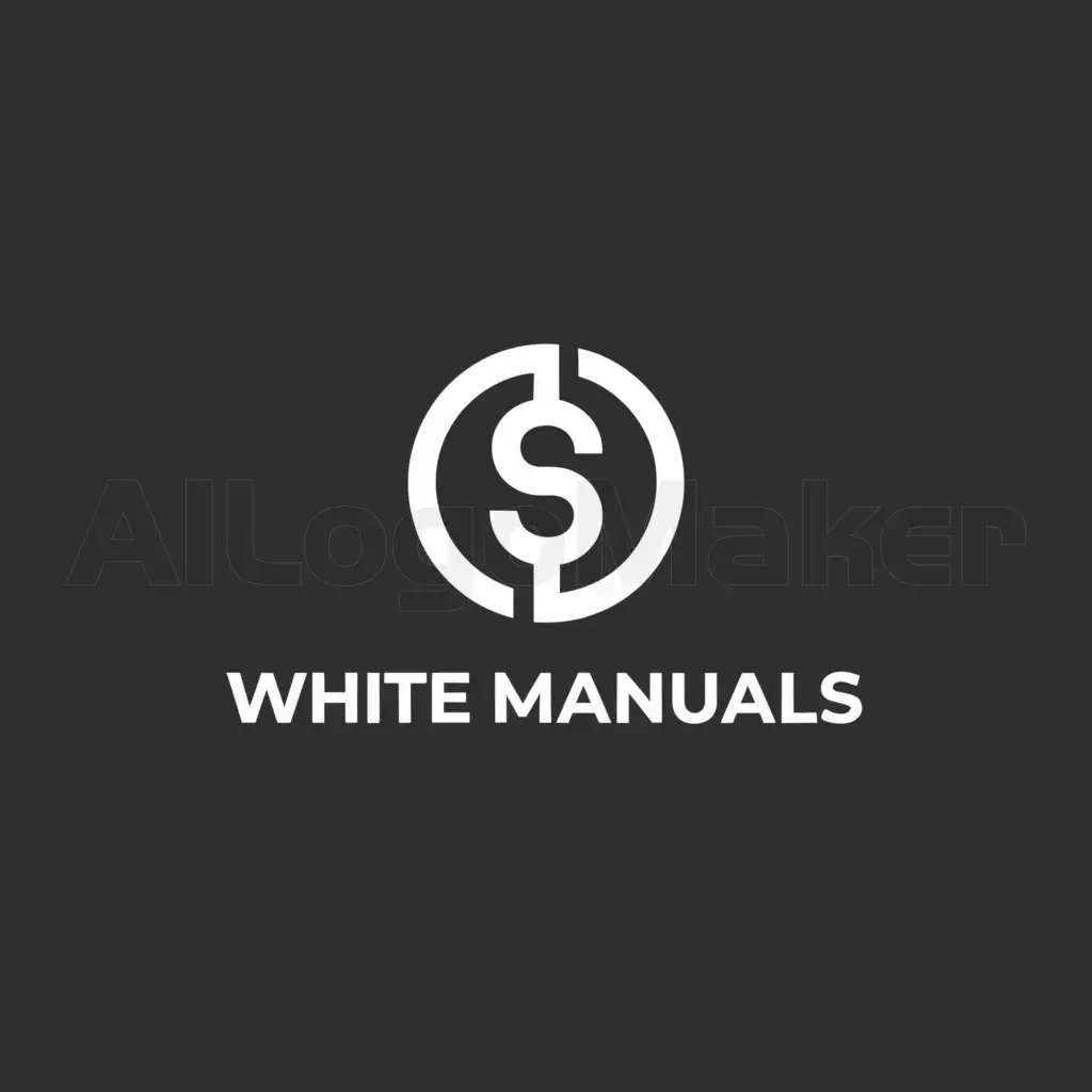 a logo design,with the text "WHITE MANUALS", main symbol:white dollar,Moderate,be used in Finance industry,clear background
