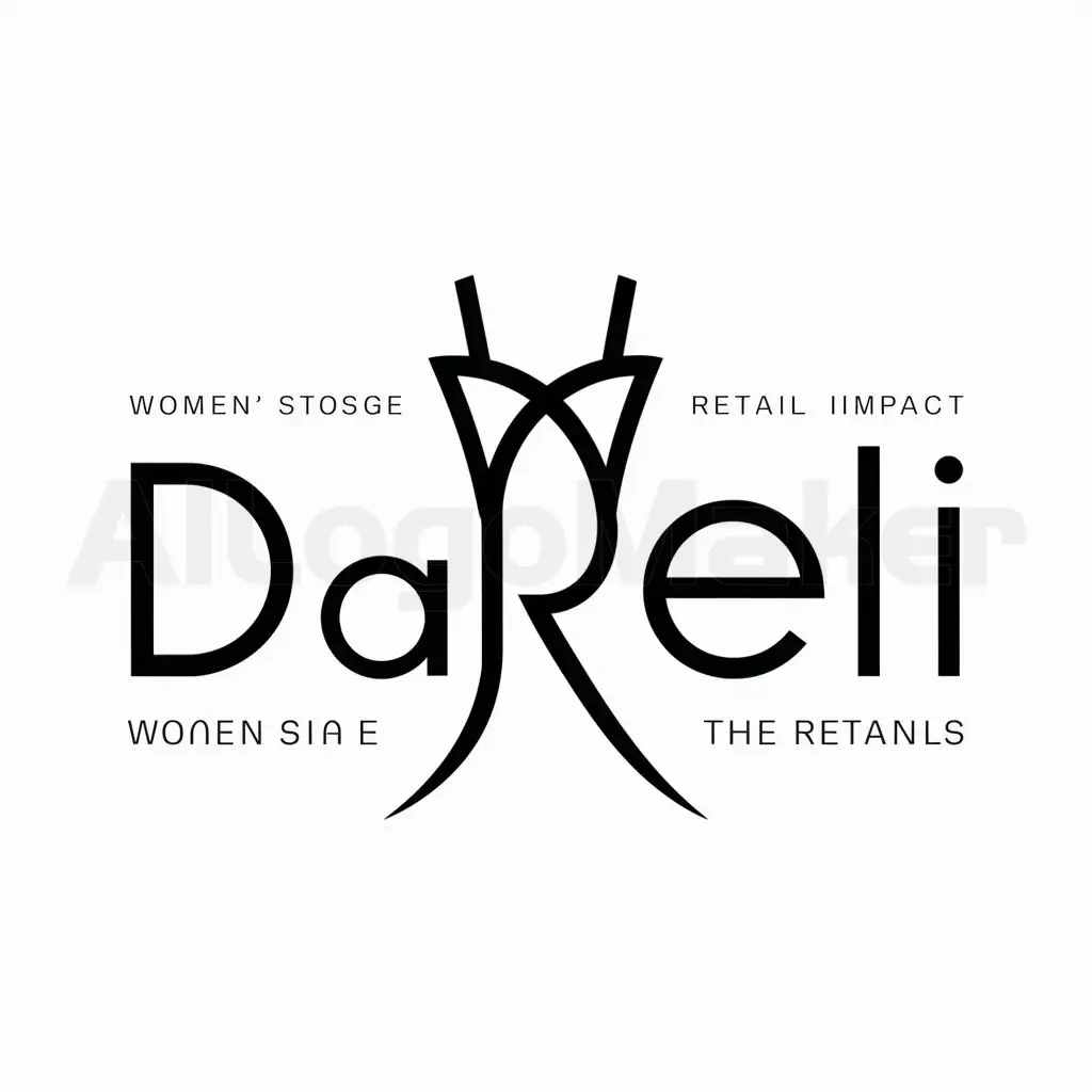 a logo design,with the text "Dareli", main symbol:Women's clothing,Minimalistic,be used in Retail industry,clear background