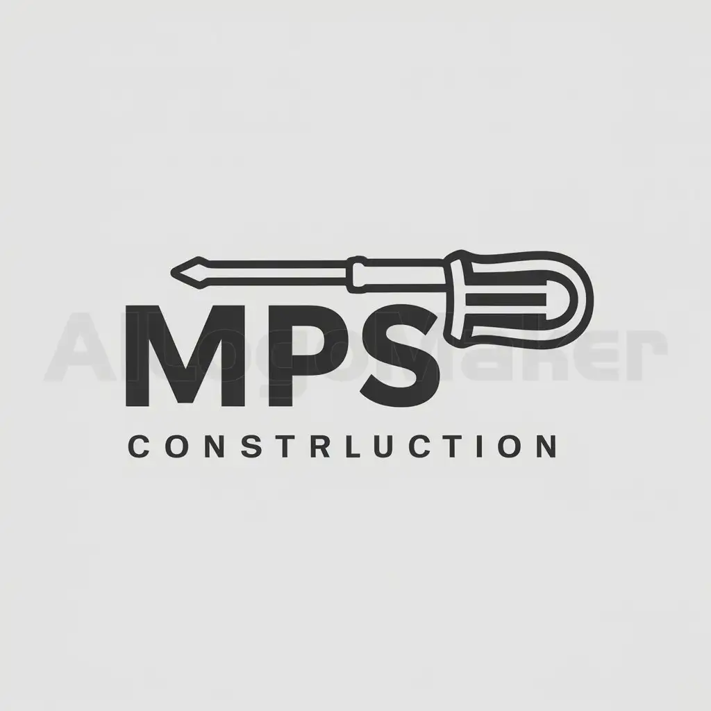a logo design,with the text "MPS", main symbol:'Screwdriver key' in Russian,Moderate,be used in Construction industry,clear background