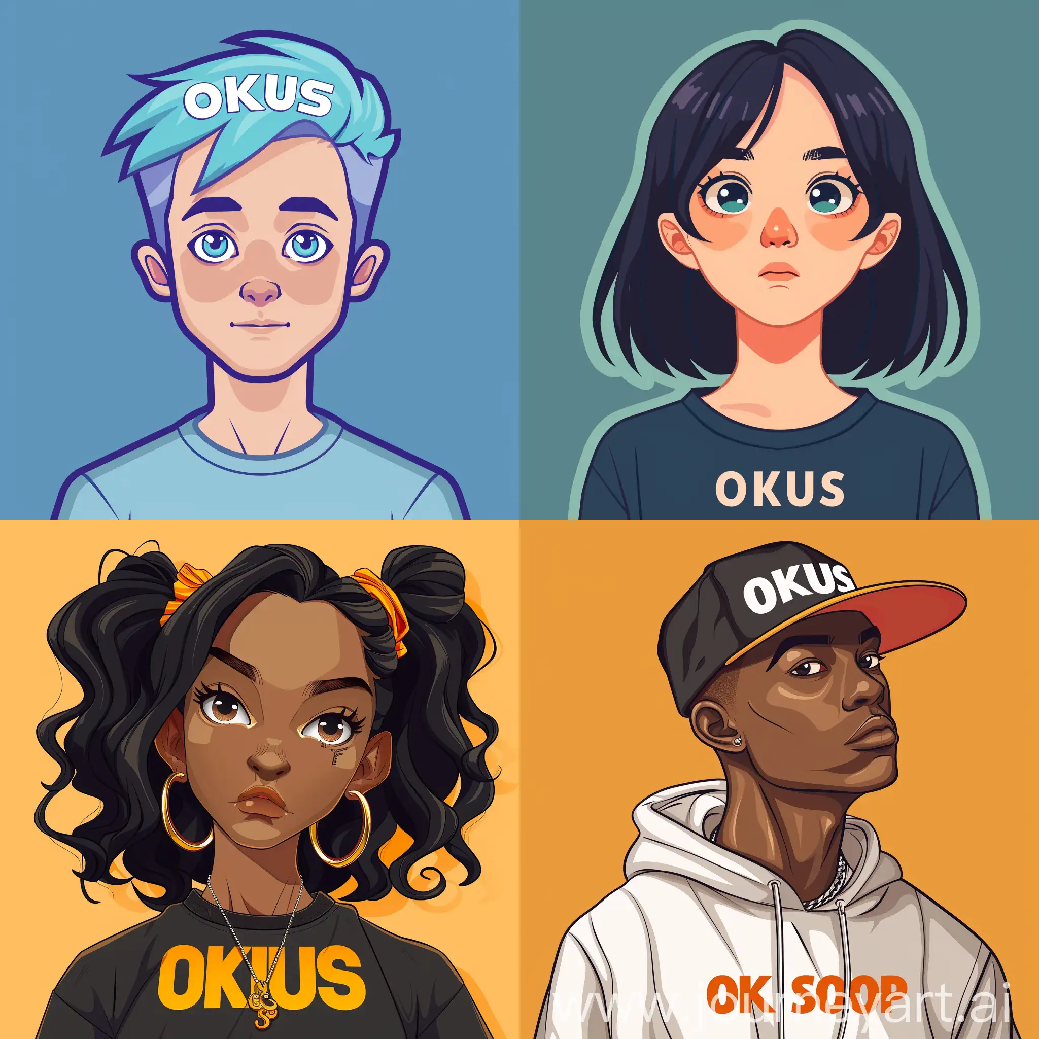 Сделай аватарку для магазина одежды с текстом OKUS Shop