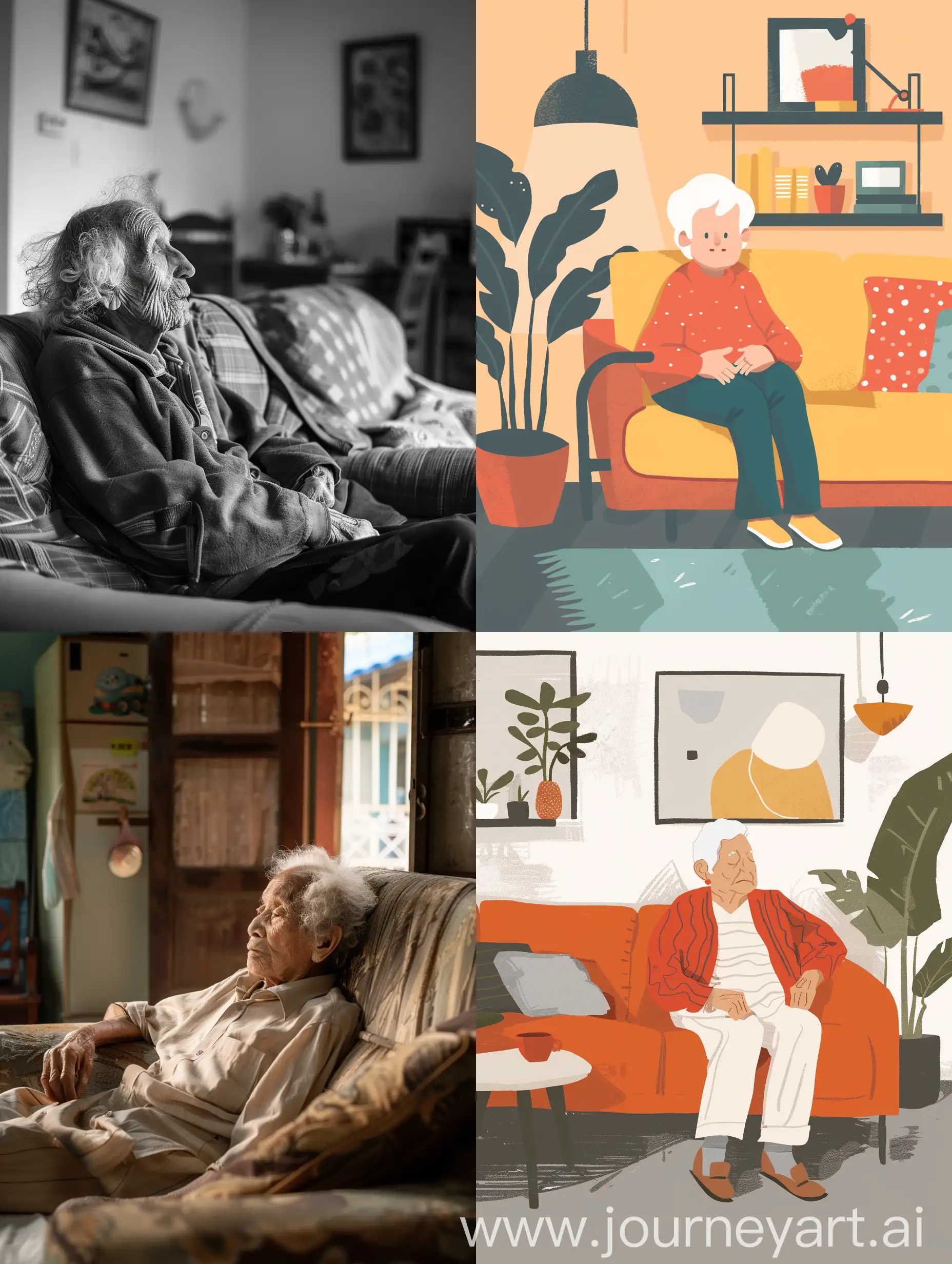 Relaxed-Elderly-Person-Sitting-in-Living-Room