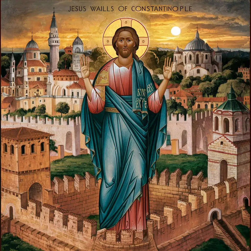 Jesus-Protecting-Constantinople-Artwork-Heavenly-Defender-Amidst-Byzantine-Walls