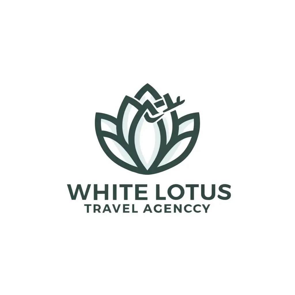 a logo design,with the text "white lotus travel agency", main symbol:white lotus,Minimalistic,be used in Travel industry,clear background