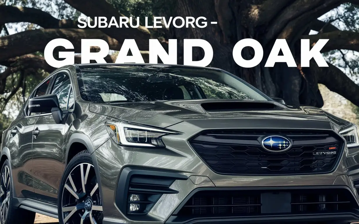 In the style of the Subaru sticker logo, with large written letters, Subaru Levorg - Grand Oak