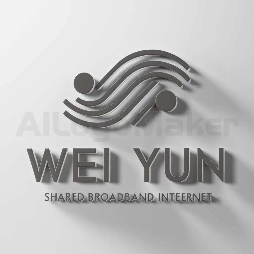 a logo design,with the text "Wei Yun", main symbol:shared broadband,Moderate,be used in Internet industry,clear background