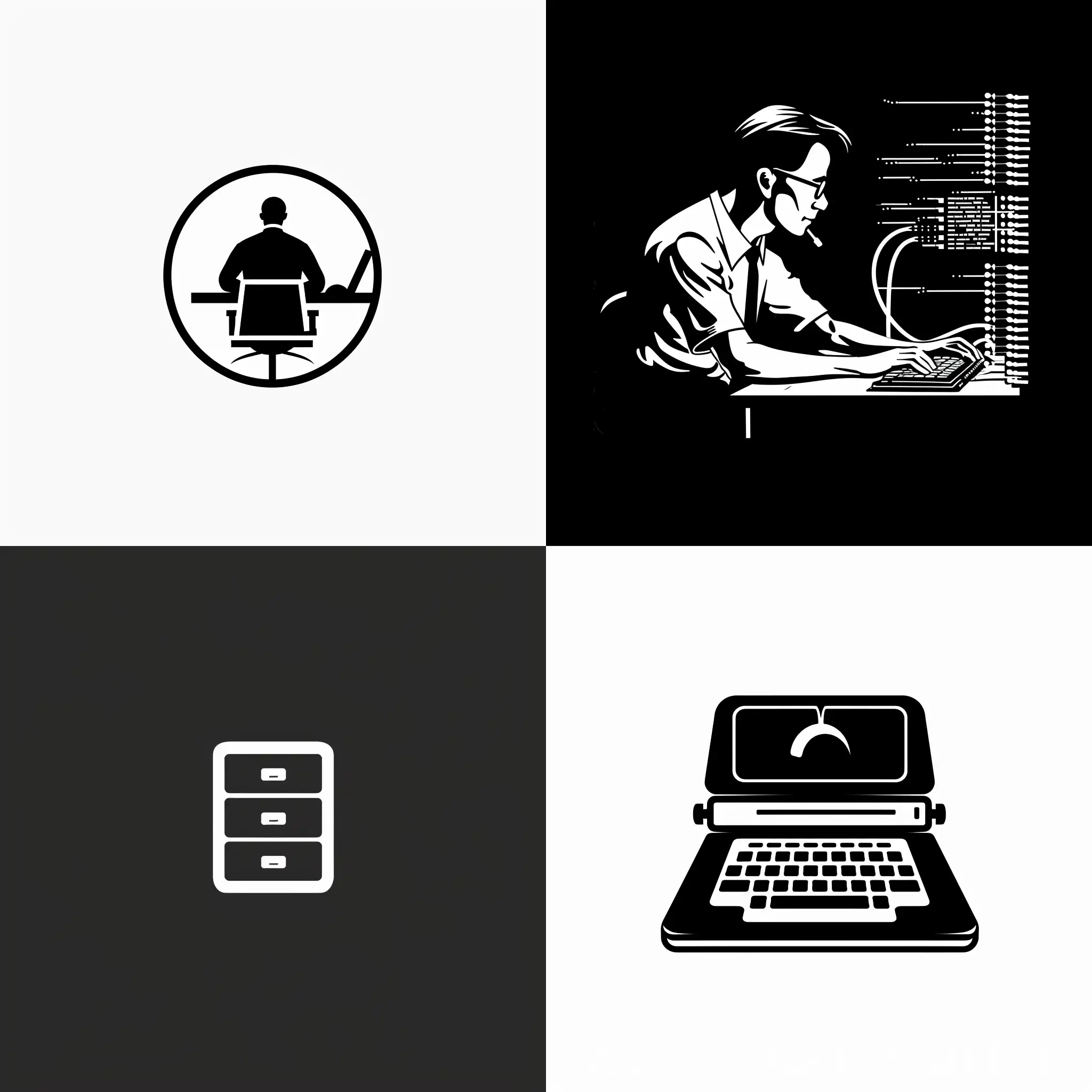 Логотип, Компьютерных Мастеров, Черно белый