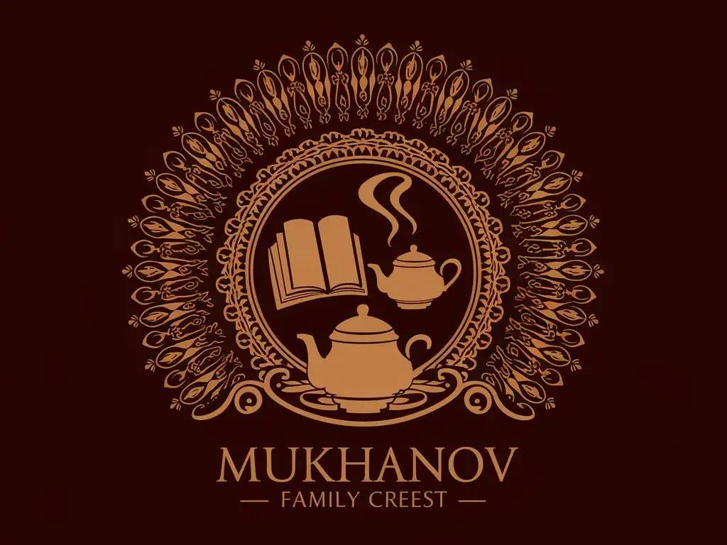Семейный герб Mukhanov. На нем должно быть изображено книги и чай