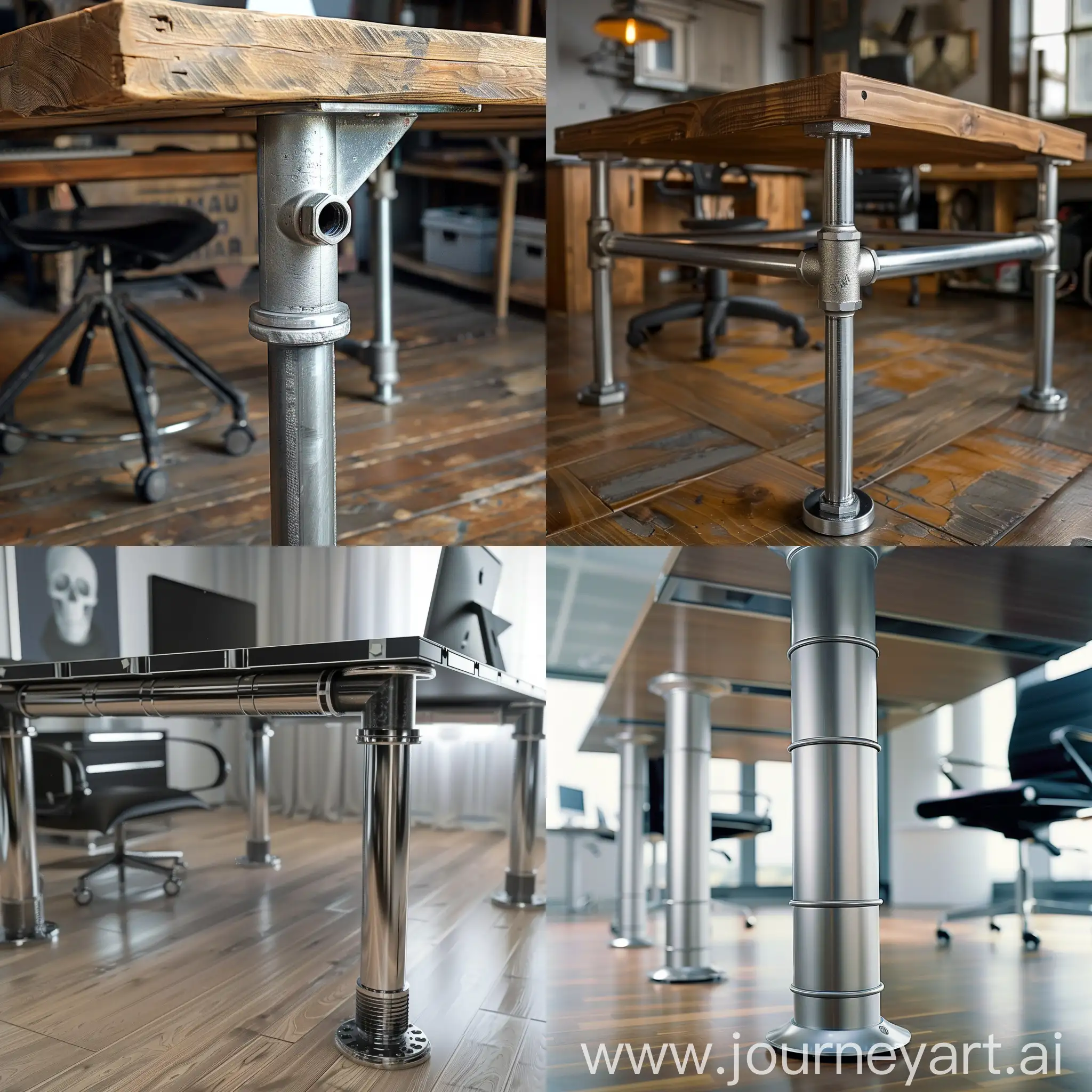 Modern-Steel-Computer-Table-Legs-on-HiTech-Style-Profile-Pipe